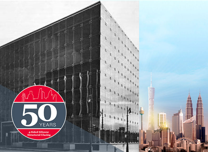 Retro and modern buildings