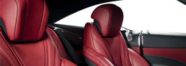 Modern luxury race car red leather interior